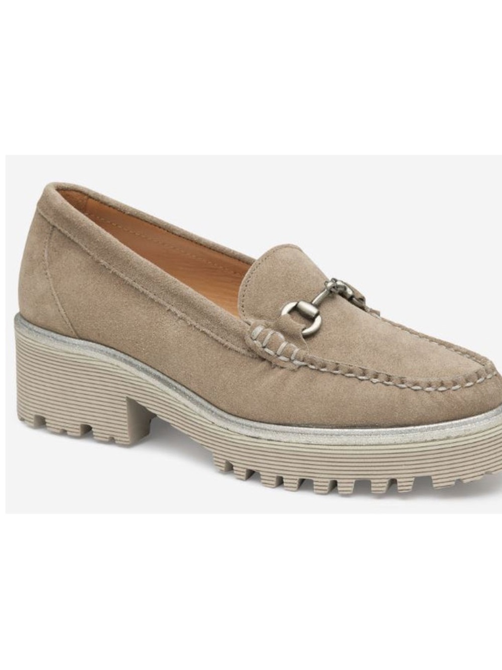 Johnston & Murphy NWOB Emmalynn Bit Toup or Brown Loafers Chunky Lug Sole-Size 9